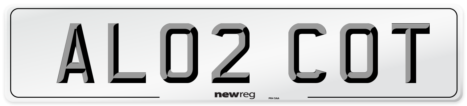 AL02 COT Number Plate from New Reg